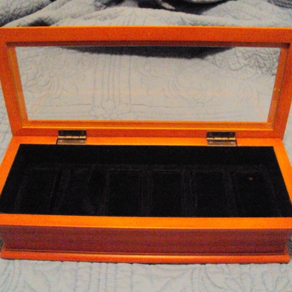 Genuine Thomas Pacconi Oak Watch Box~Velvet Pads w/COA